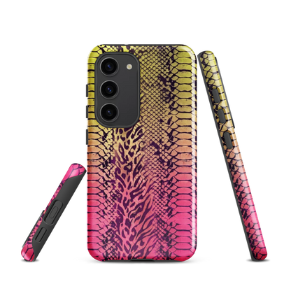 Yellow & Pink Snake Skin & Leopard Print Tough Case for Samsung